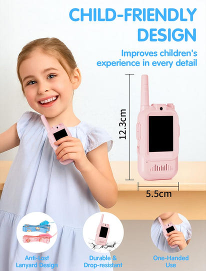 Tiny Talkers™ Kids Video Walkie Talkies – 2-Pack Long Range, Camera + Audio, Fun for Ages 3-12