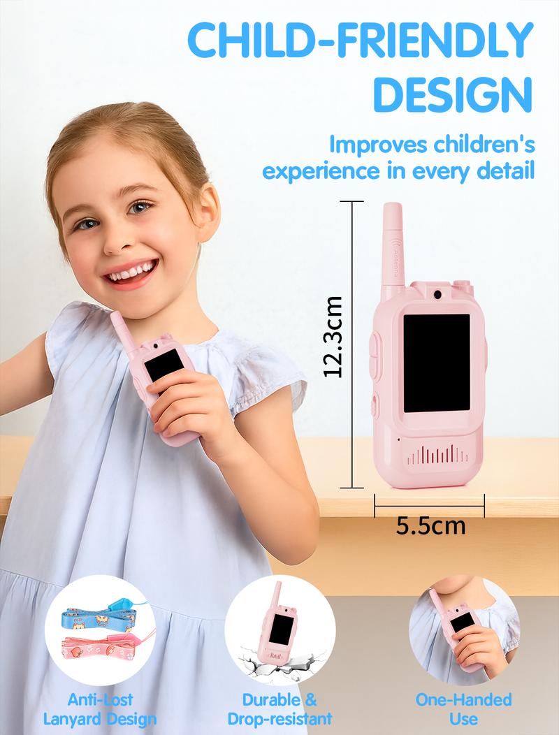 Tiny Talkers™ Kids Video Walkie Talkies – 2-Pack Long Range, Camera + Audio, Fun for Ages 3-12