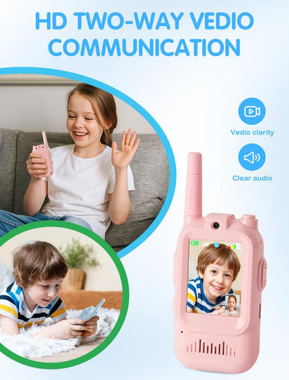 Tiny Talkers™ Kids Video Walkie Talkies – 2-Pack Long Range, Camera + Audio, Fun for Ages 3-12
